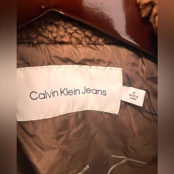NWT CALVIN KLEIN JEANS Faux Fur Jacket Sz M - Picture 7 of 9